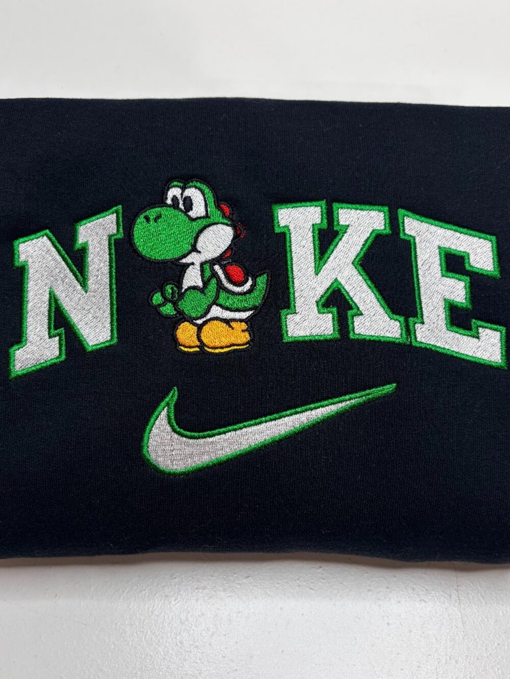Nike Mario Bros Yoshi HOODIE Embroidered Adult Unisex Hooded Sweatshirt Gamer